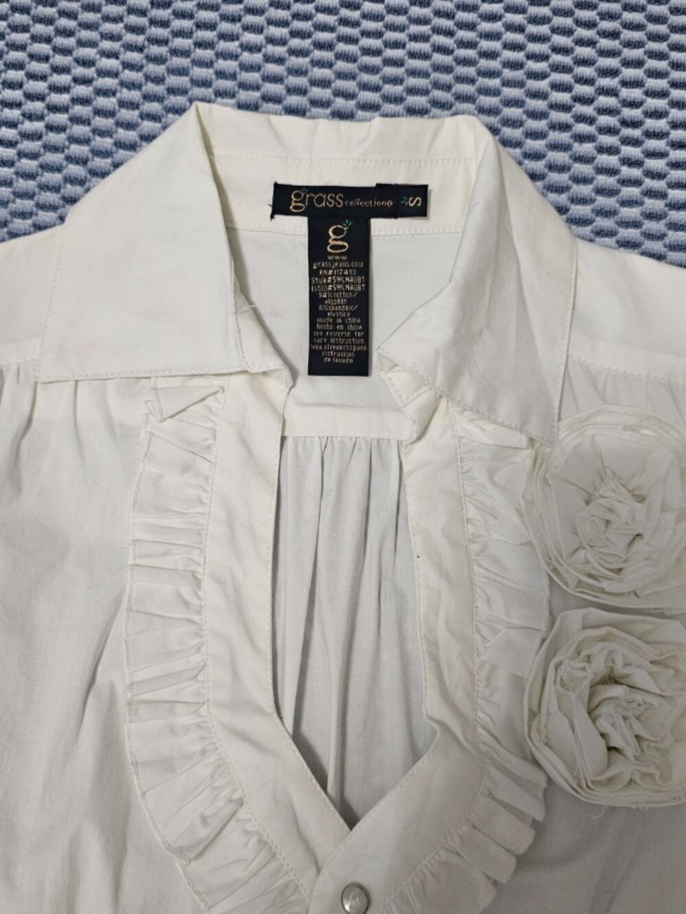Grass Collection Ruffled Long Sleeves Cottagecore Whimsigoth Fairy Blouse Sz S - Picture 4 of 6